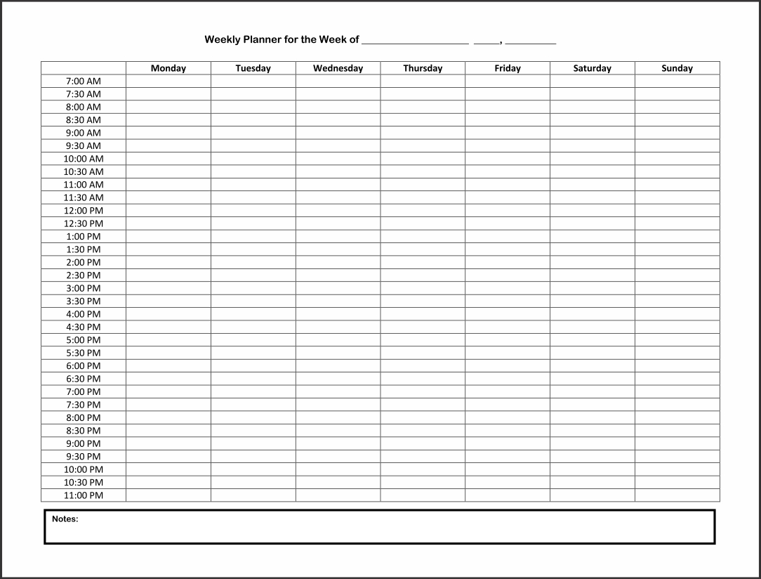 Pick Schedule Monday-Friday Hourly