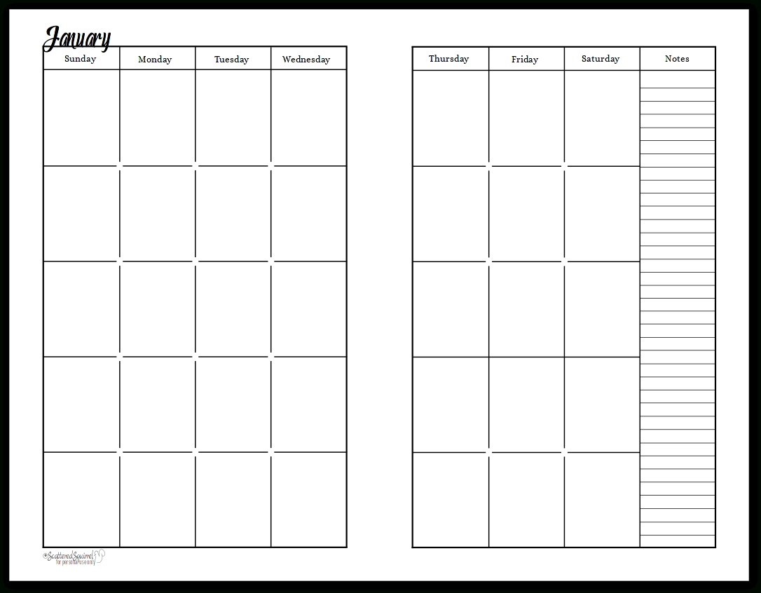 Pick Undated Monthly Planner Pages