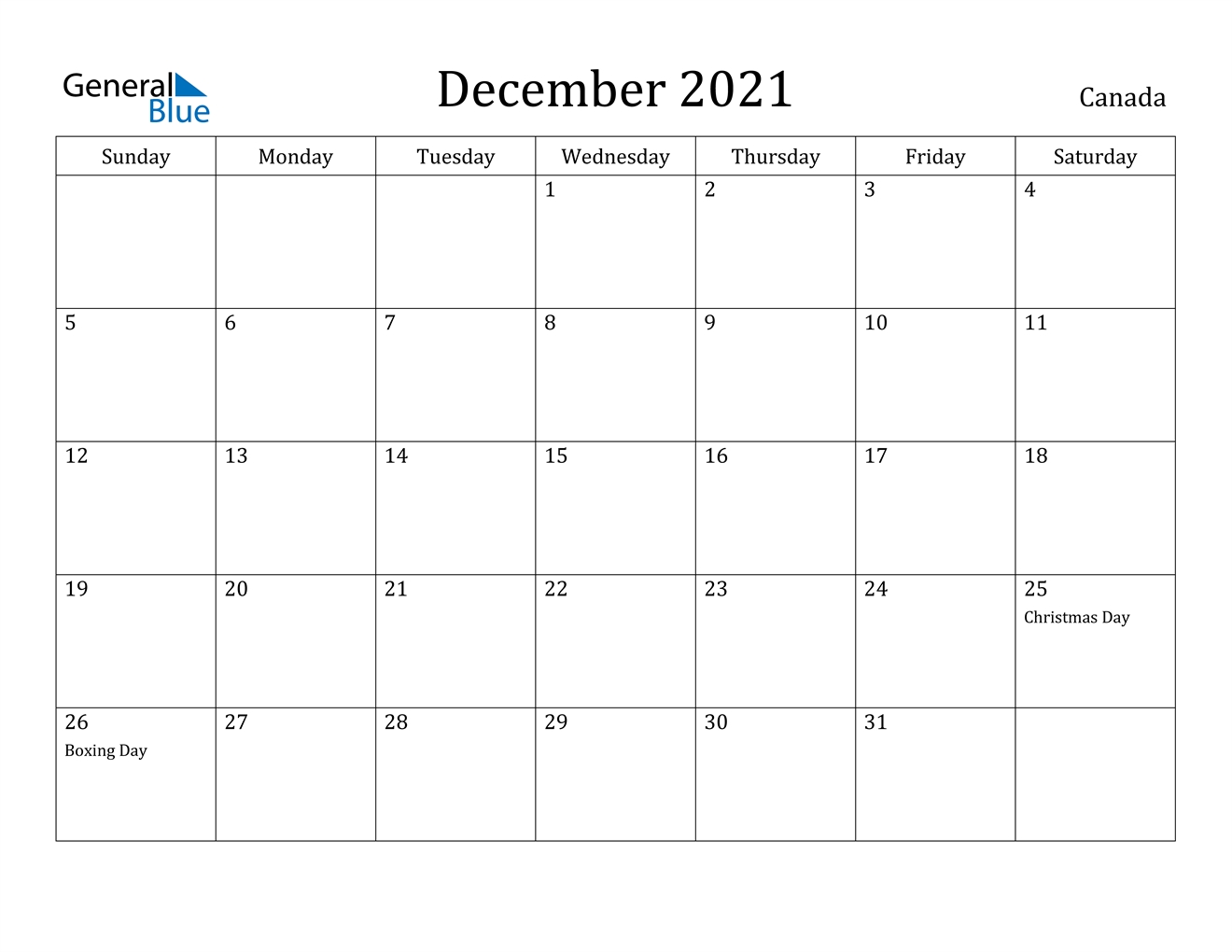 Pick Weekend Calendar December 2021