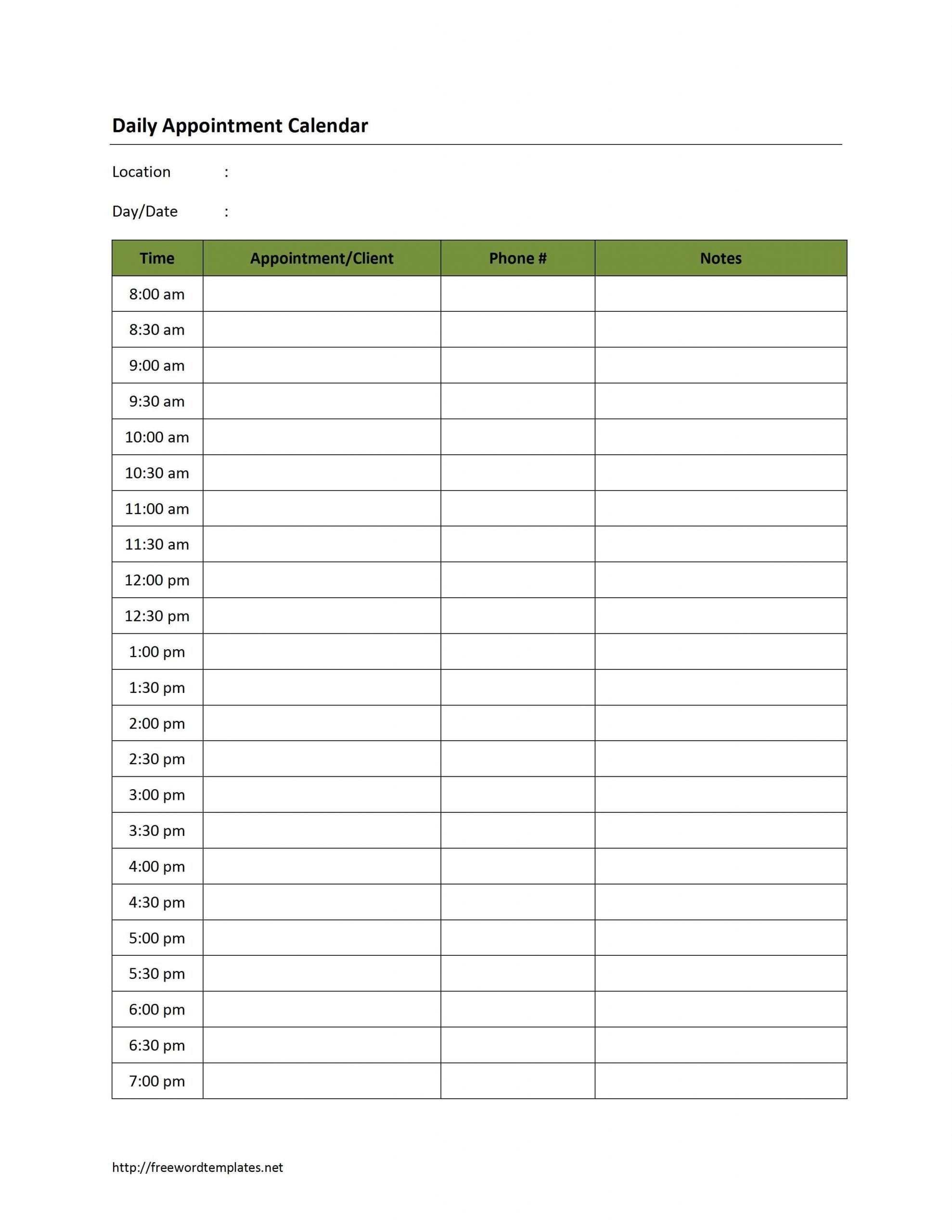 Printable 15 Minute Schedule Template Customize and Print