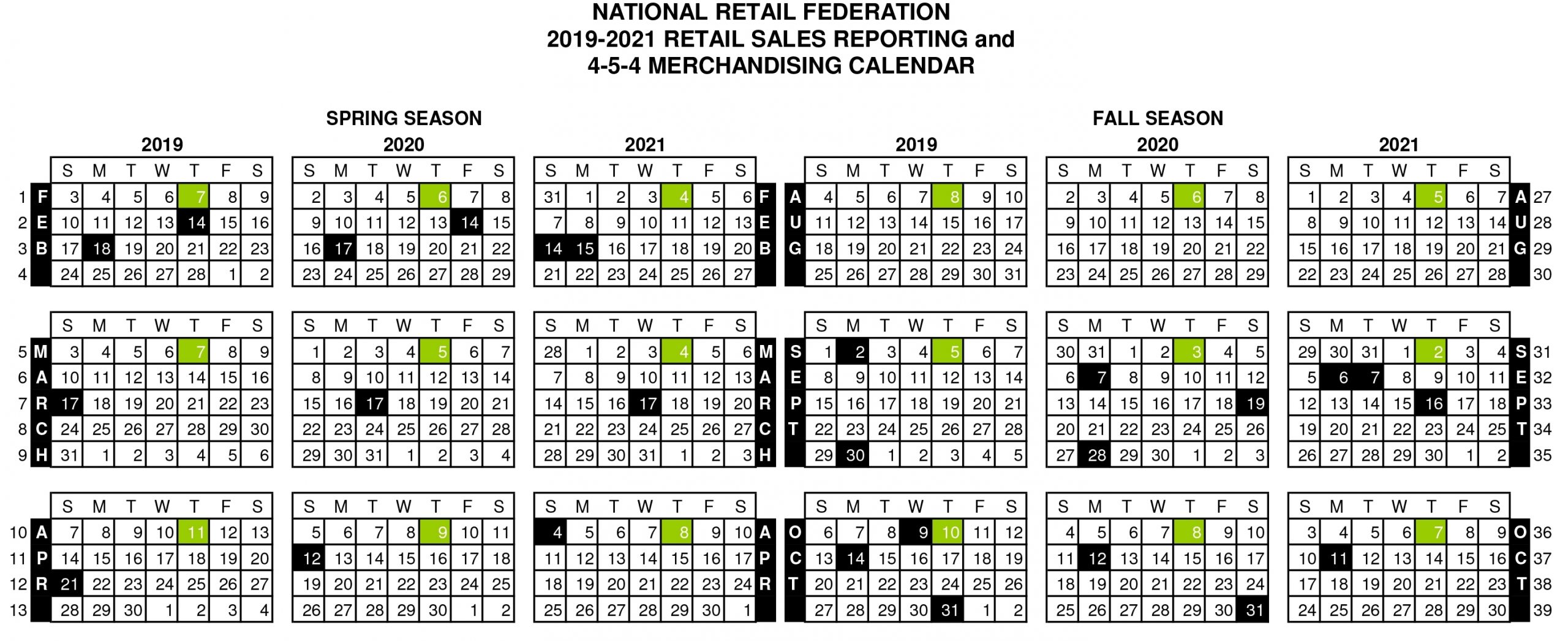 Take 2021 454 Retail Calendar