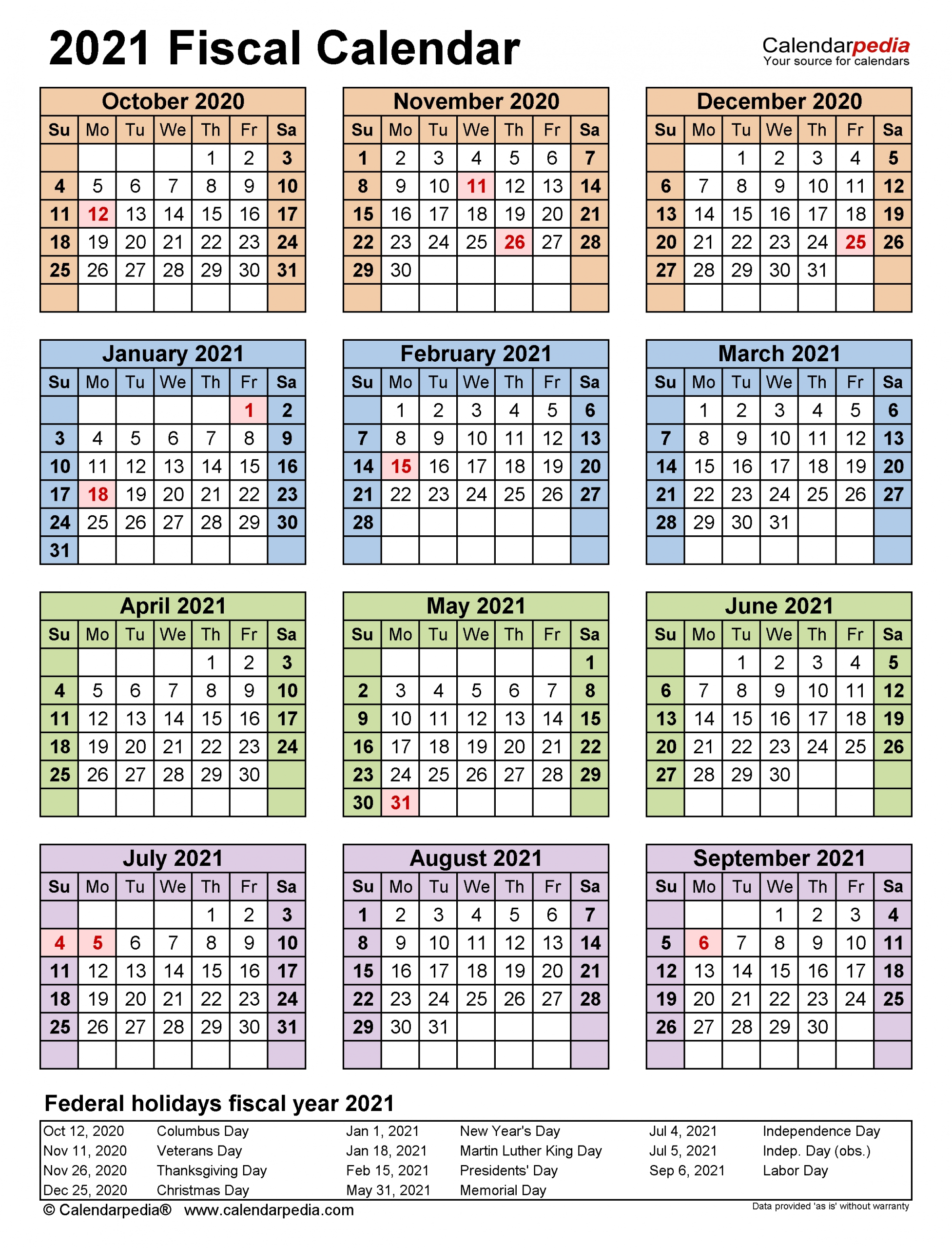 Take 2021 Financial Calendar With Week Numbers
