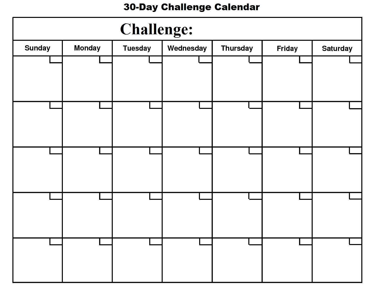 Take 30 Day Calendar Page