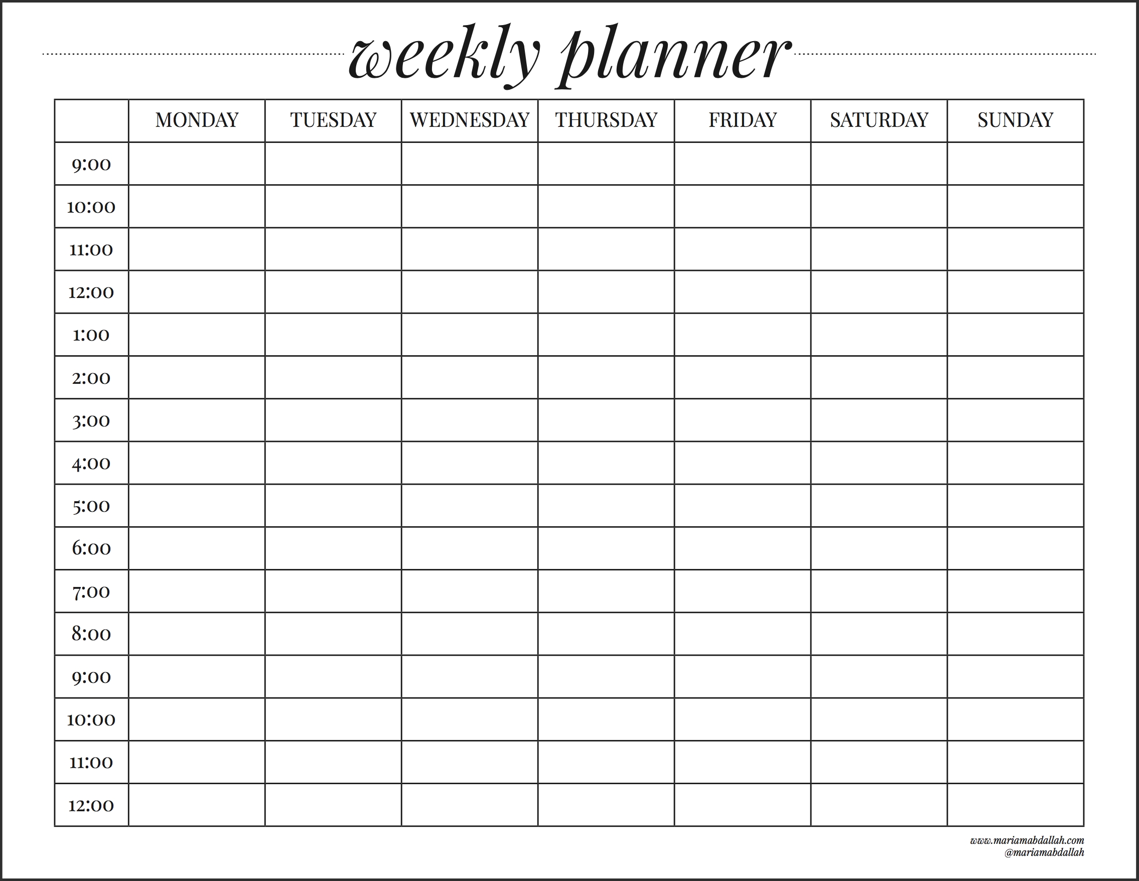 Take 4 Week Planing Calendar