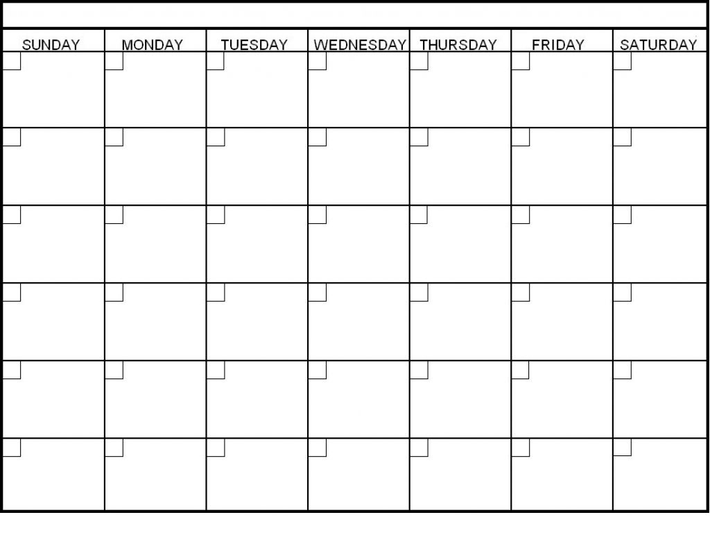 Take 6 Week Calendar