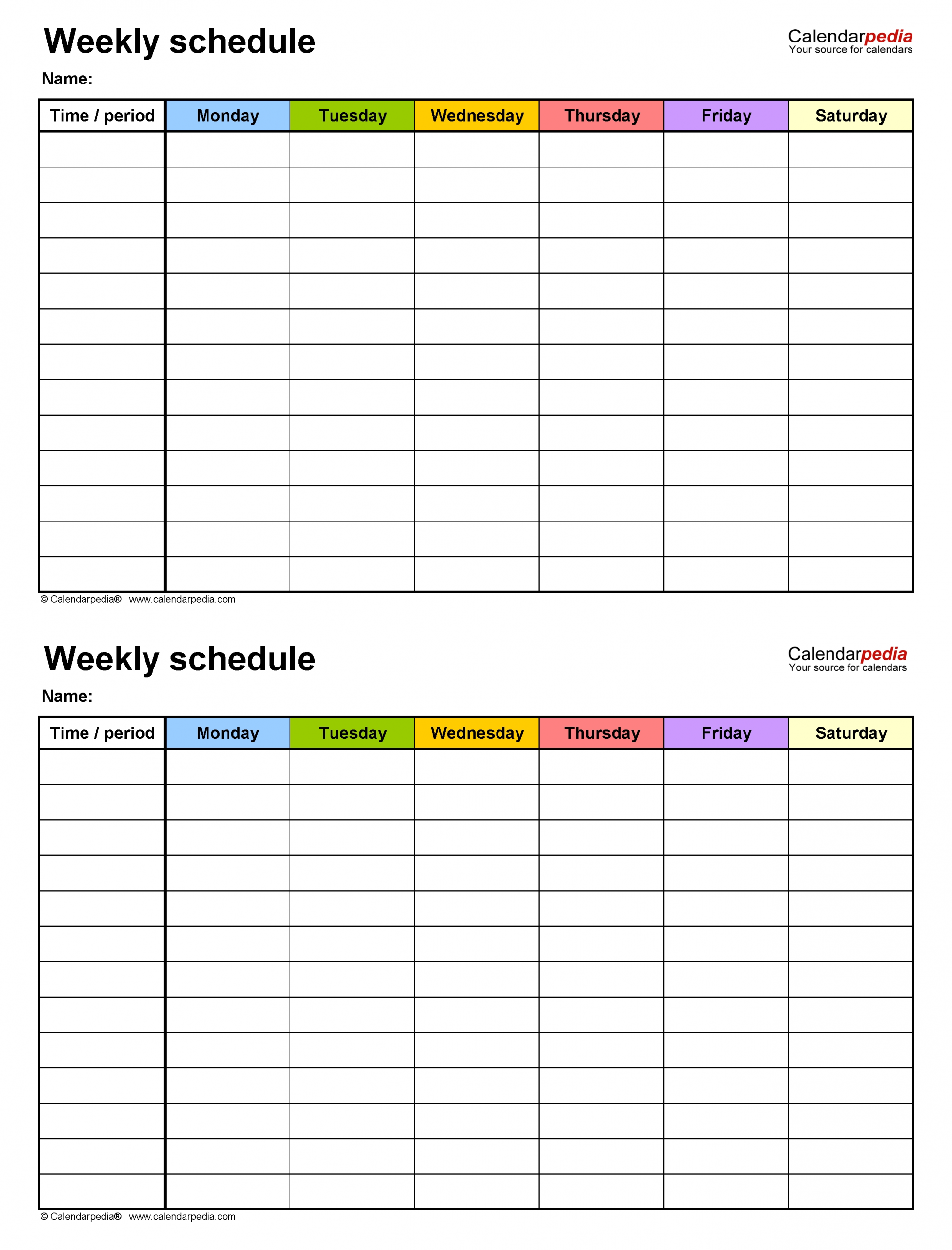 6 Week Schedule Template Best Calendar Example