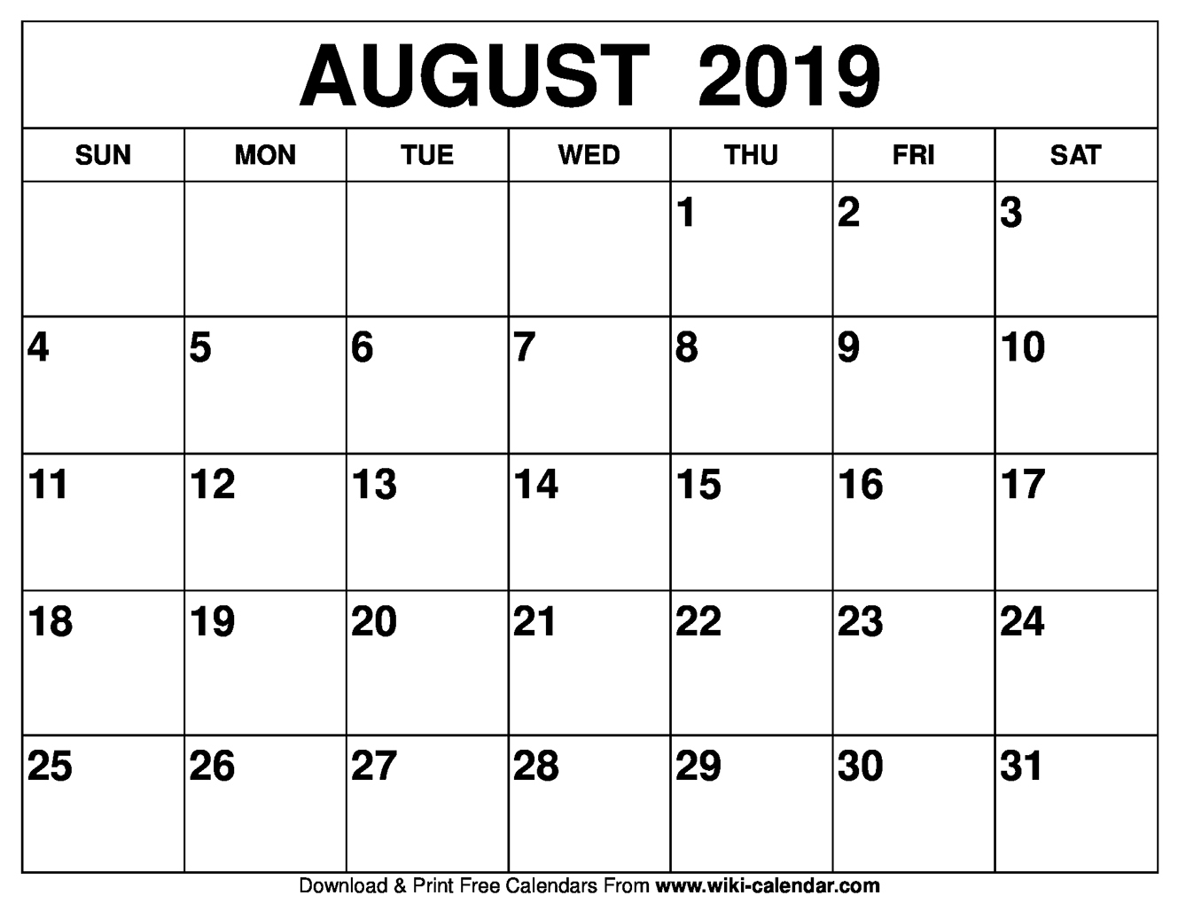 Take August 19 Calender