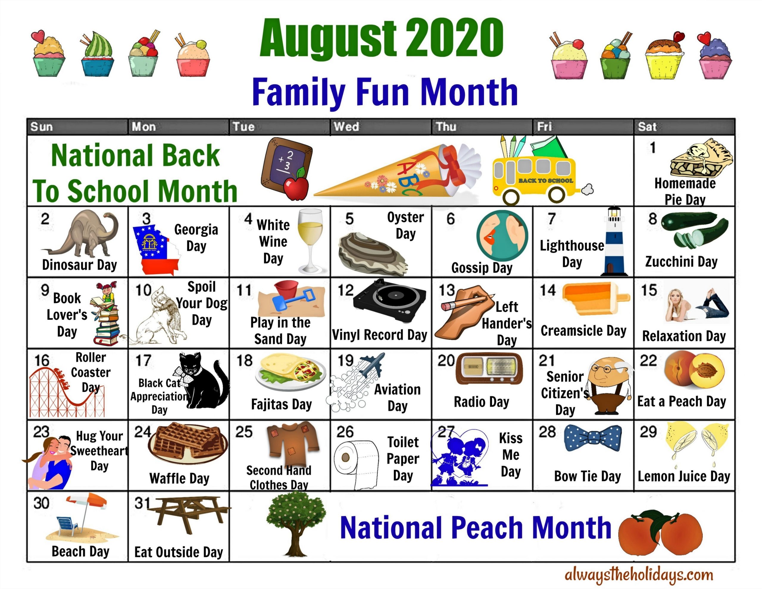 Take August 2021 National Food Days