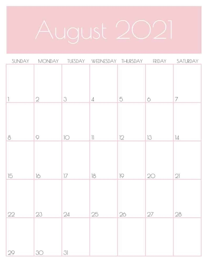 August Calendar To Type On 2021 – Best Calendar Example