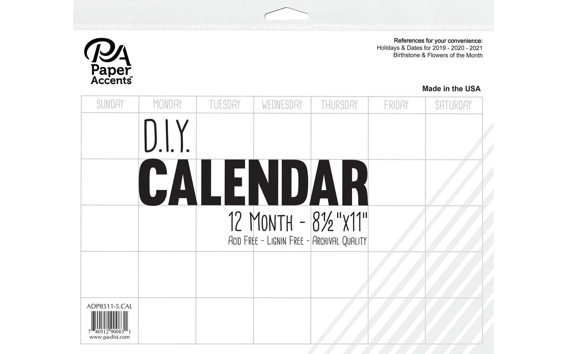 Take Blank 8.5 X 11 Calendars