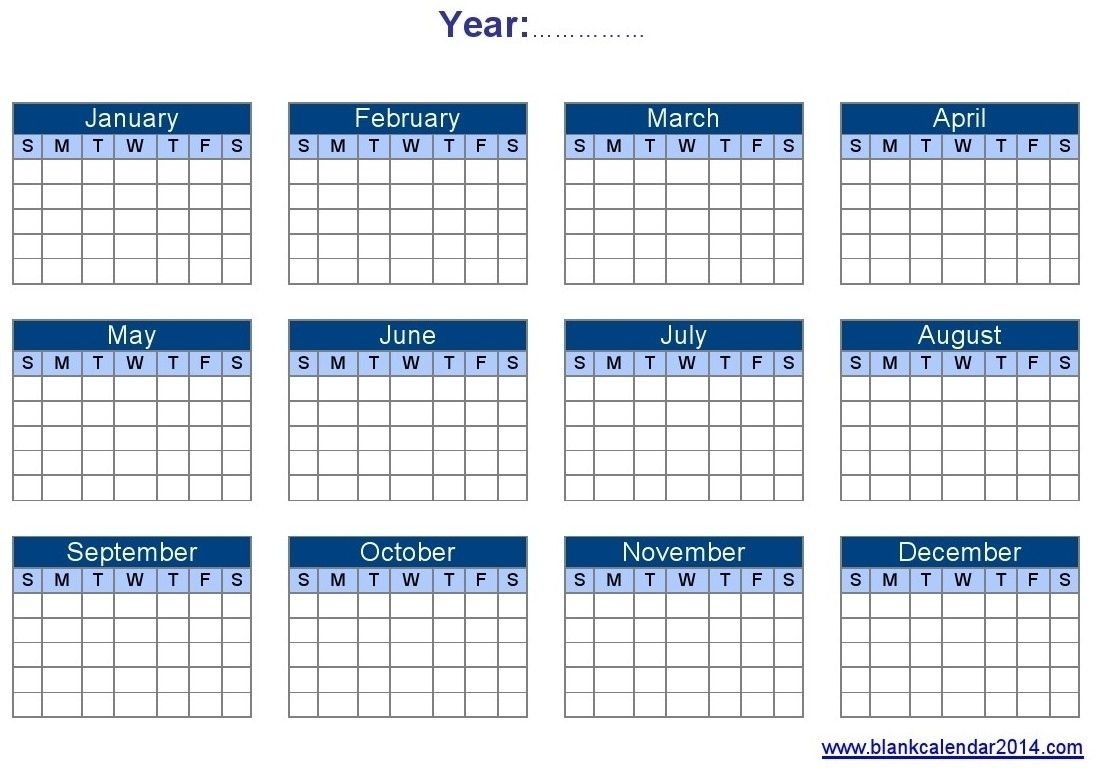 Take Blank Full Year Calendar