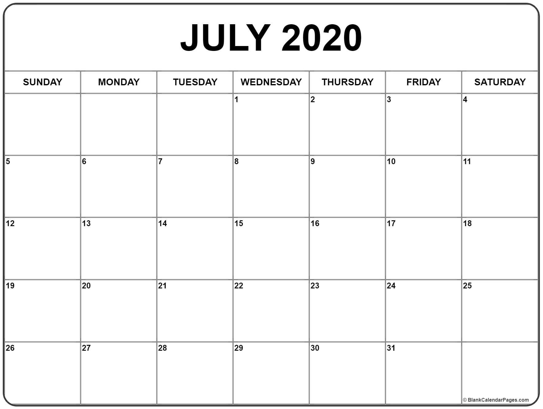 Take Blank Printable Calendar