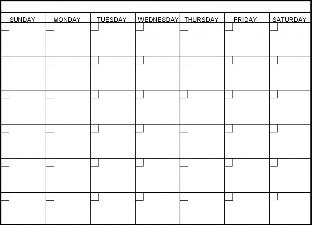 Take Blank Six Week Calendar