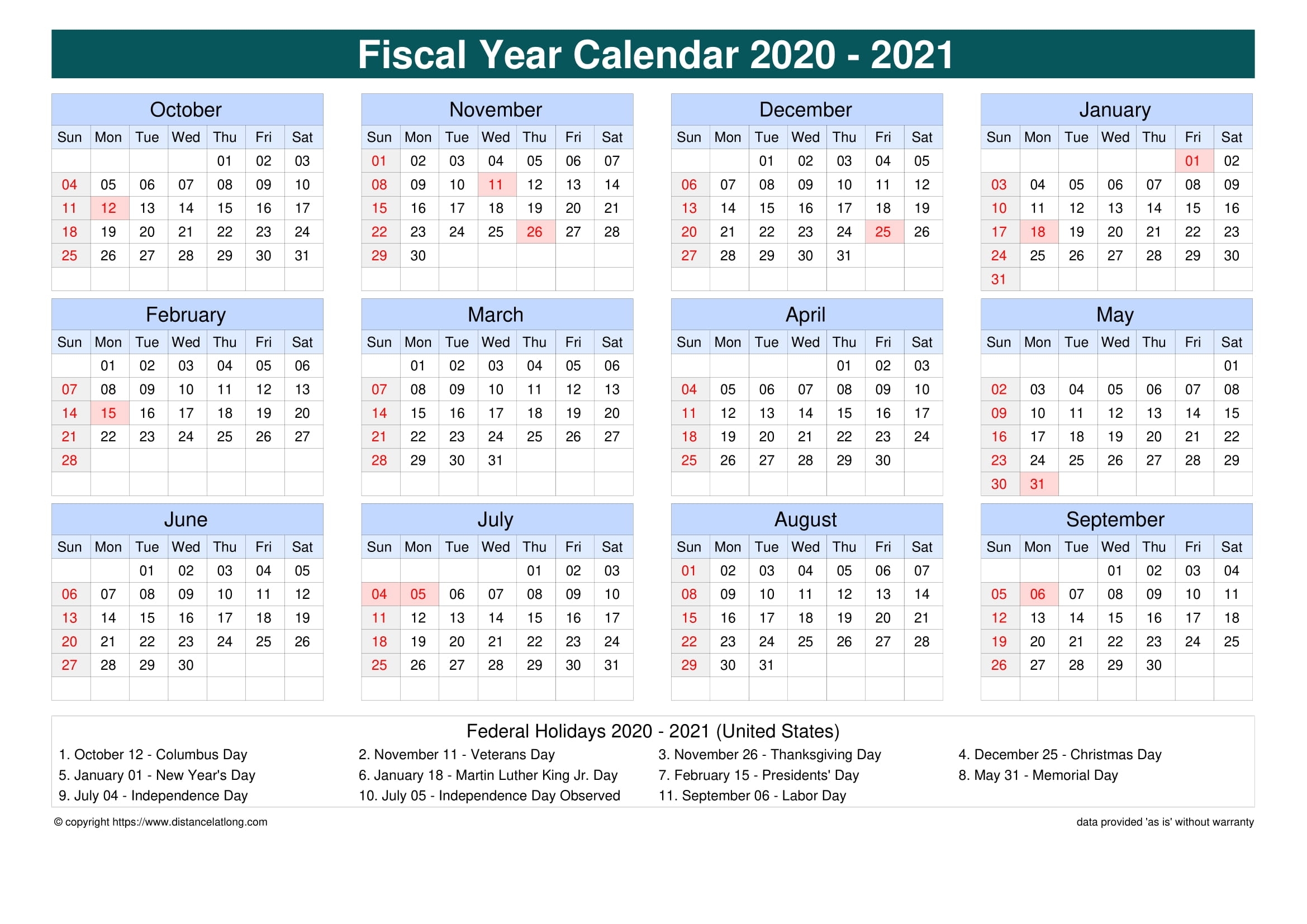 Take Calendar 2021 Australia