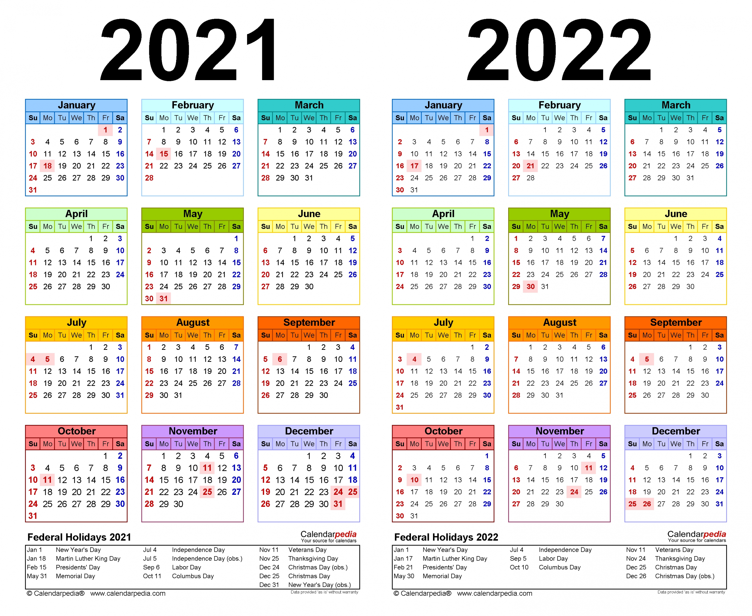 Take Calendars For The Years 2021 2021 & 2022