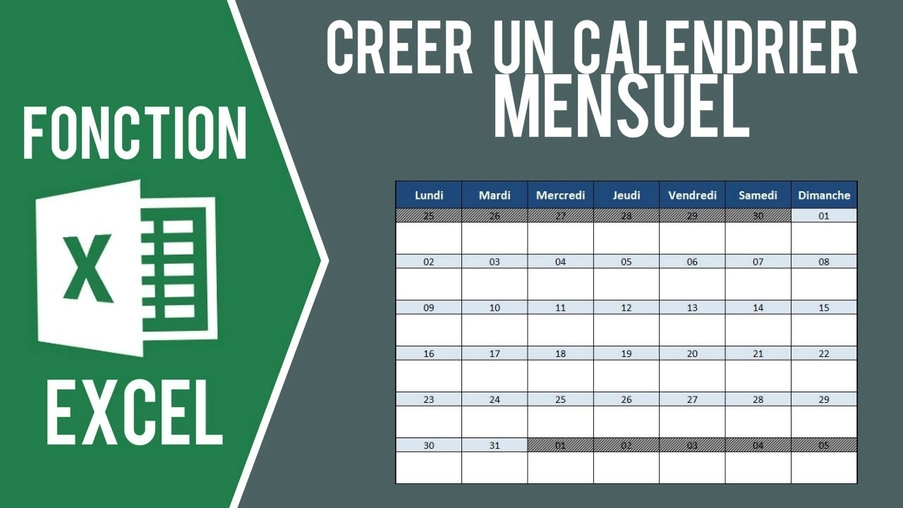 Take Calendrier Mois Excel
