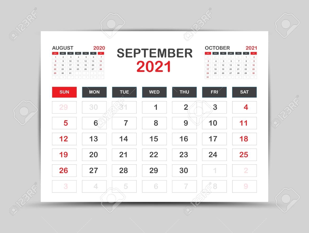 Take Clip Art Calendar Page Septeber 2021