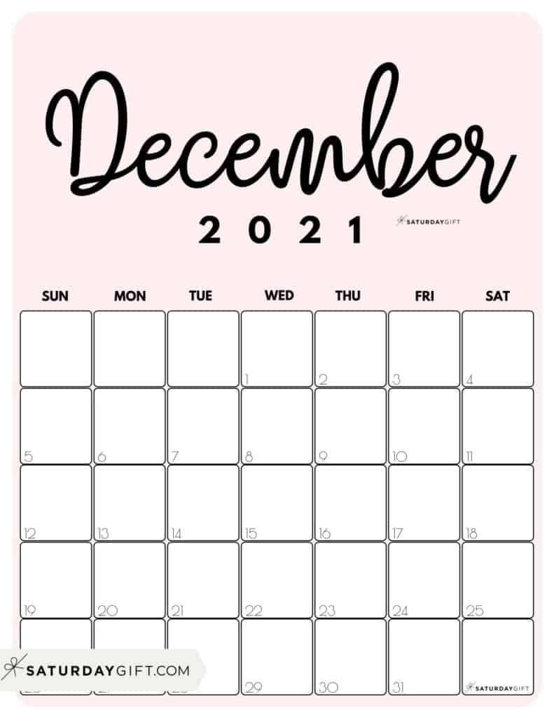 Take December 2021 Calendar Girly