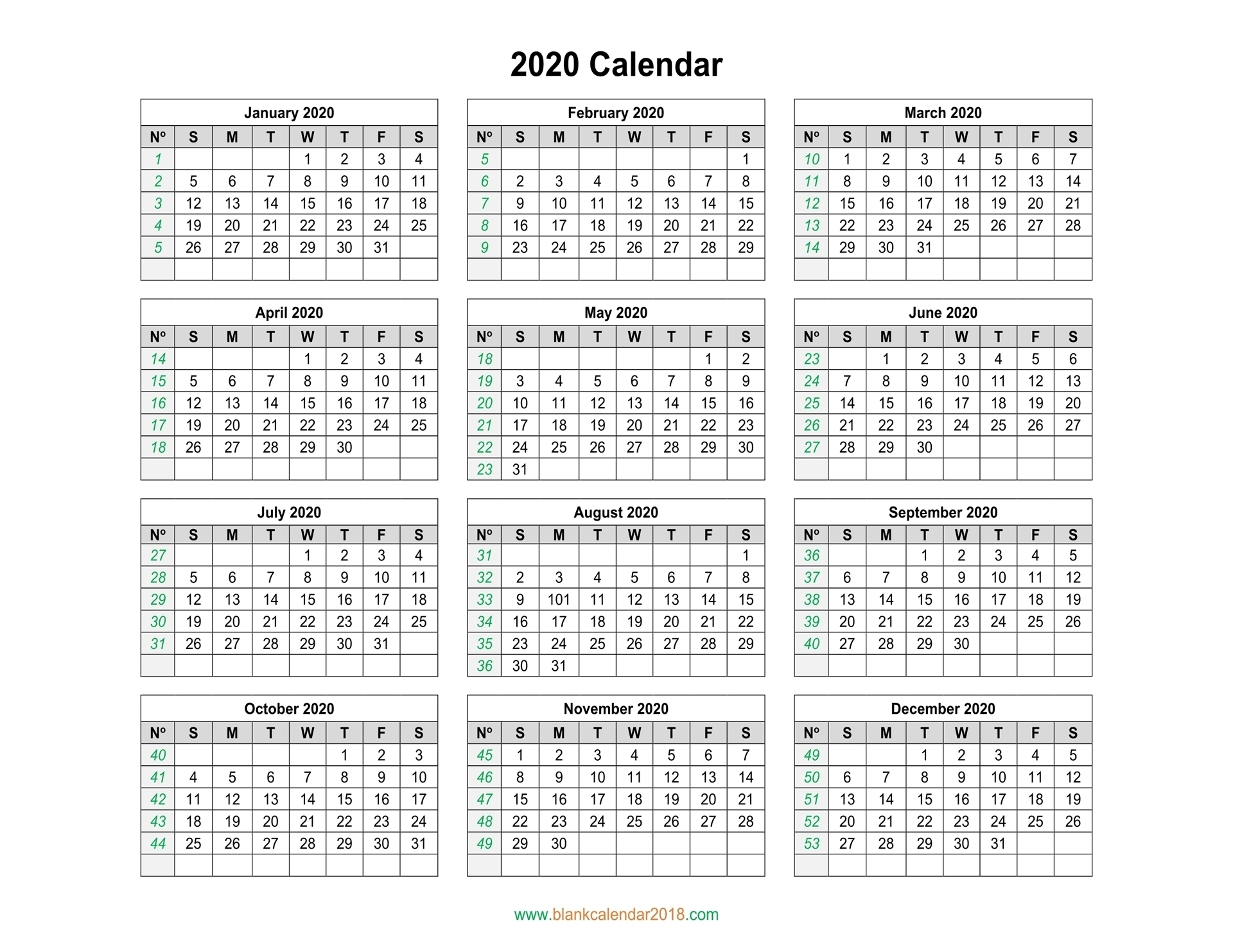 Take Depo Calendar 10-13 Weeks
