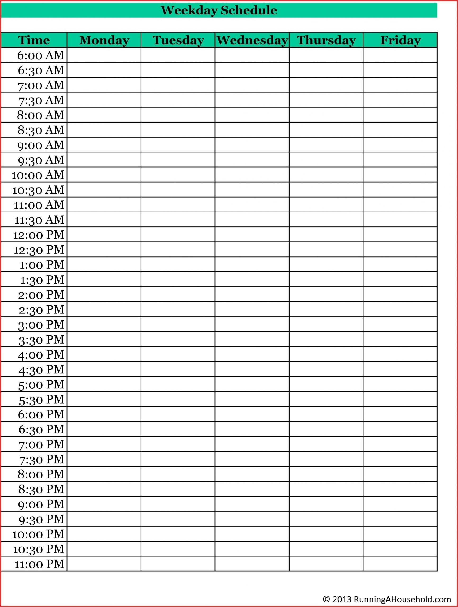 Take Excel Weekly Calendar Monday With 15 Min Increments