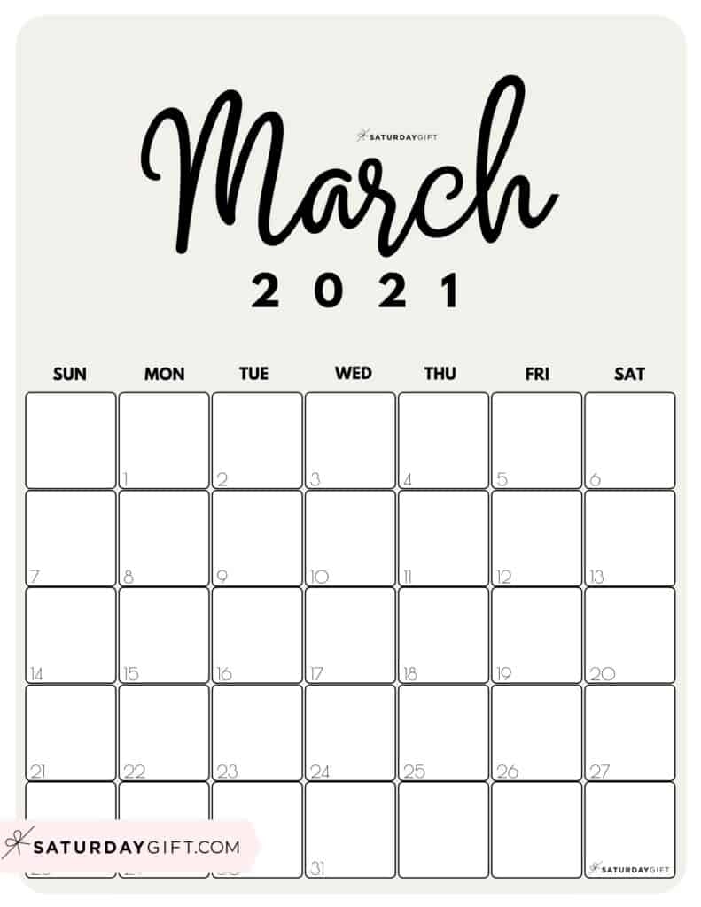 Take Free 2021 Calendar Monthly Printable