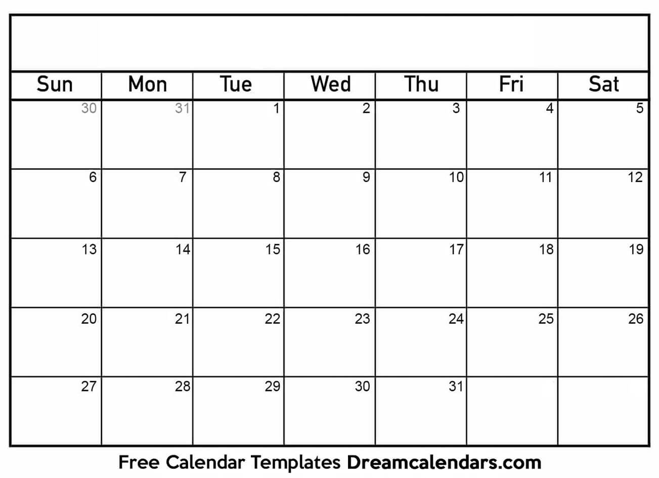 Take Free Blank Printable Monthly Calendar