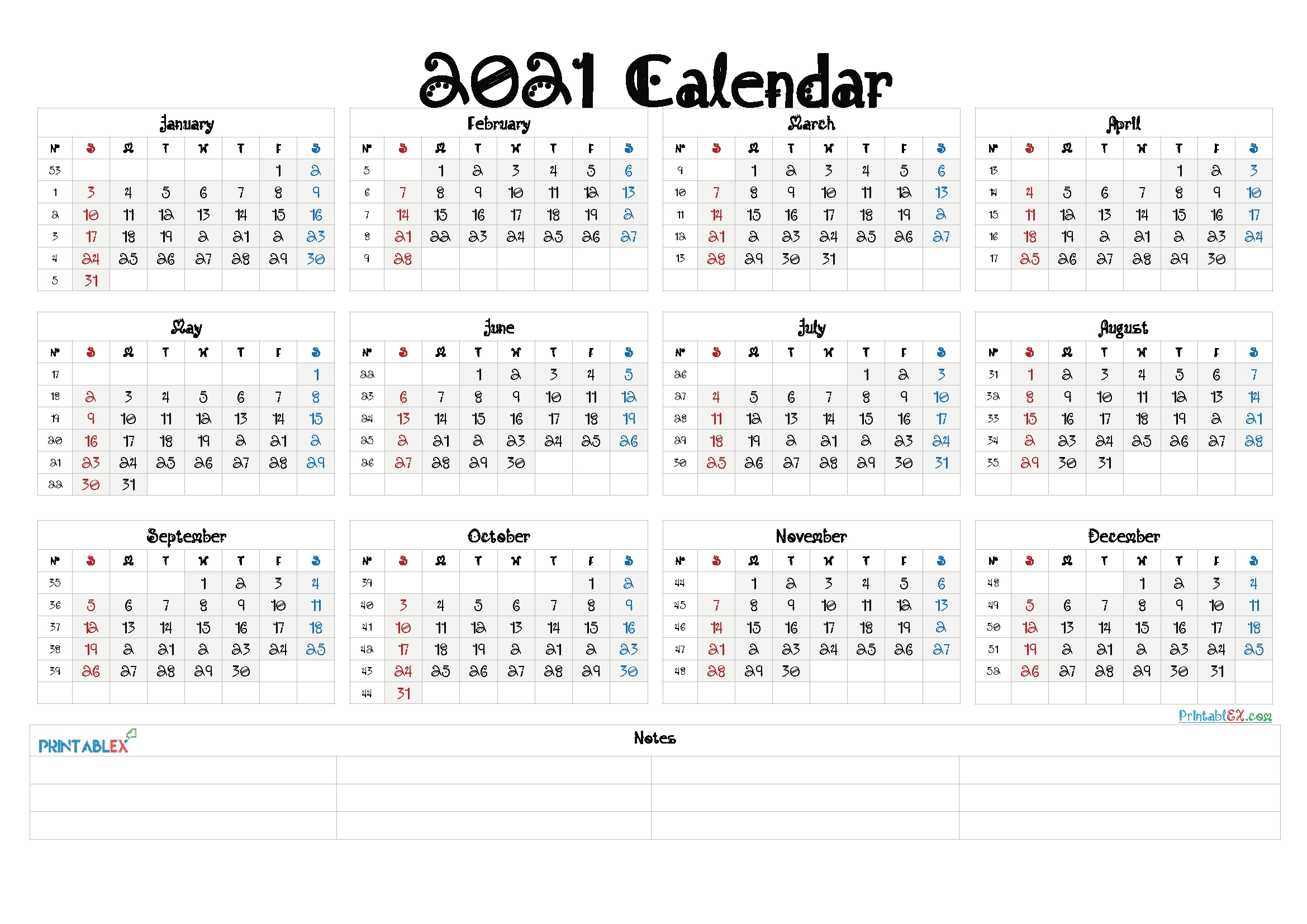 Take Free Printable 2021 2021 Calendar Templates