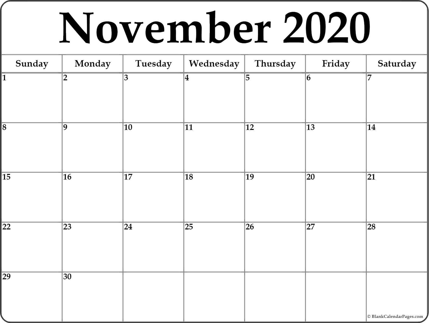 Take Free Printable Calendar November Daily 2021 Monthly With Space To Write