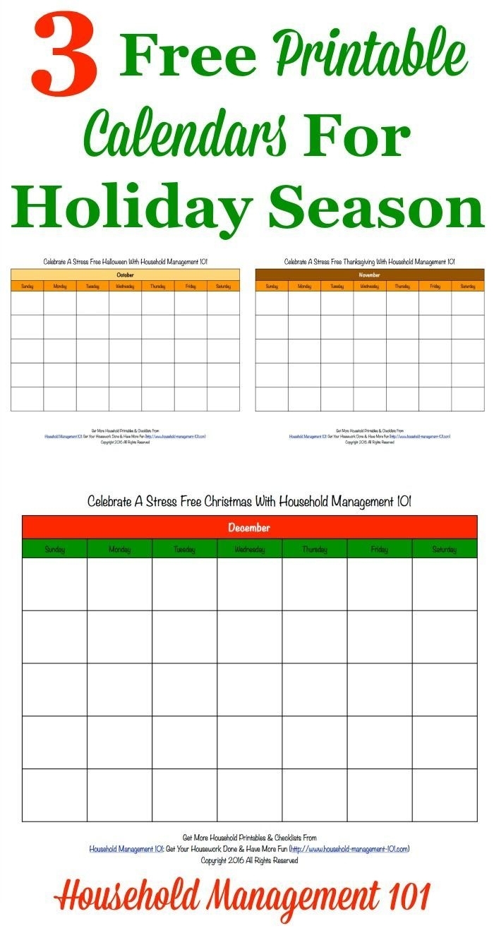 Get Free Printable Holiday Calendars Best Calendar Example