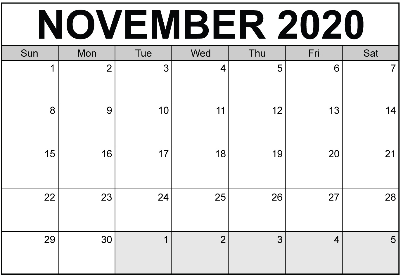 Take Free Printable November Calendar