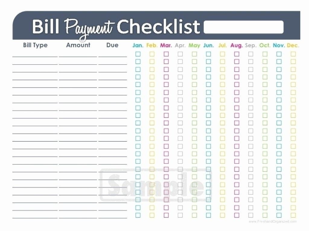 Take Free Printable Payment Checklist Worksheets