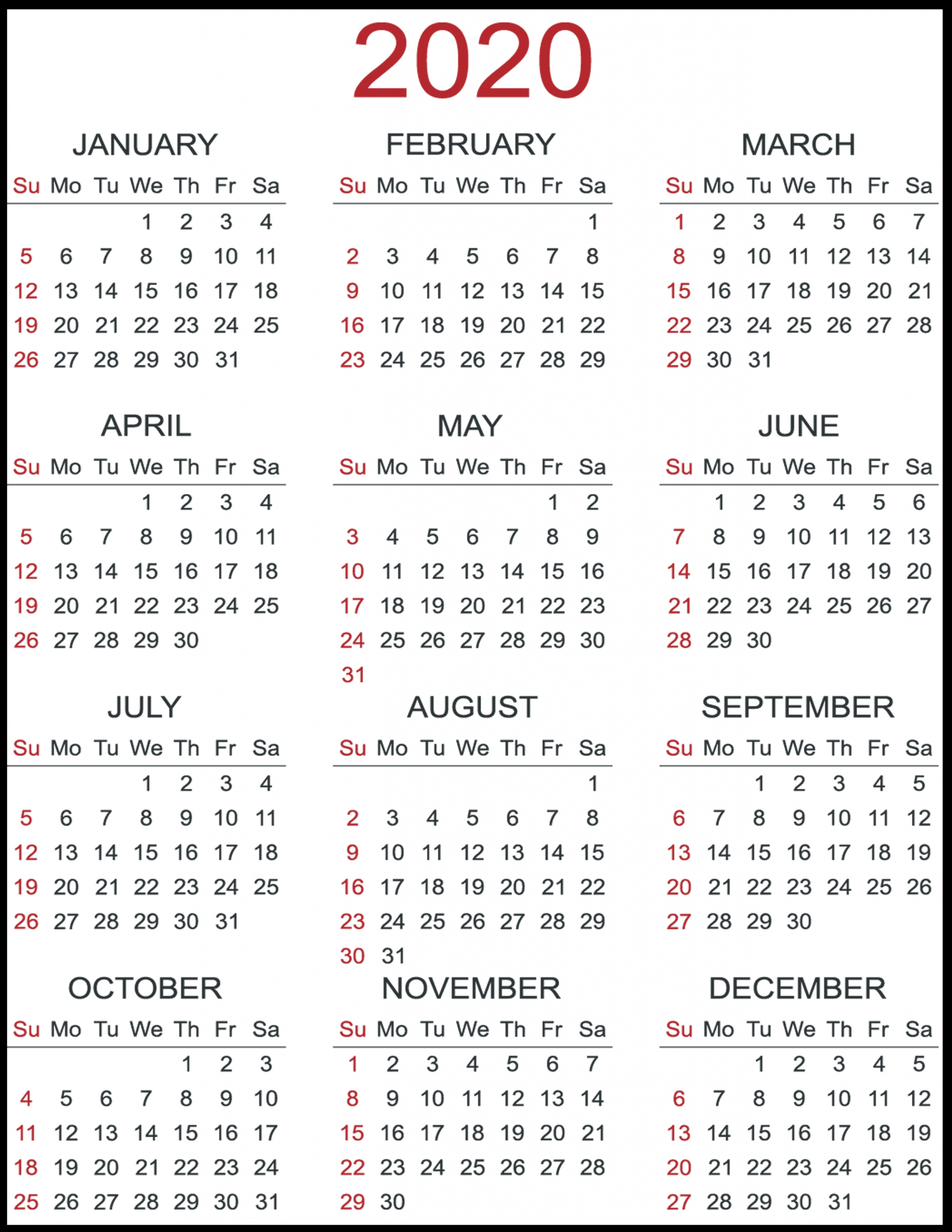 Take Free Printable Yearly Calendar Without Download