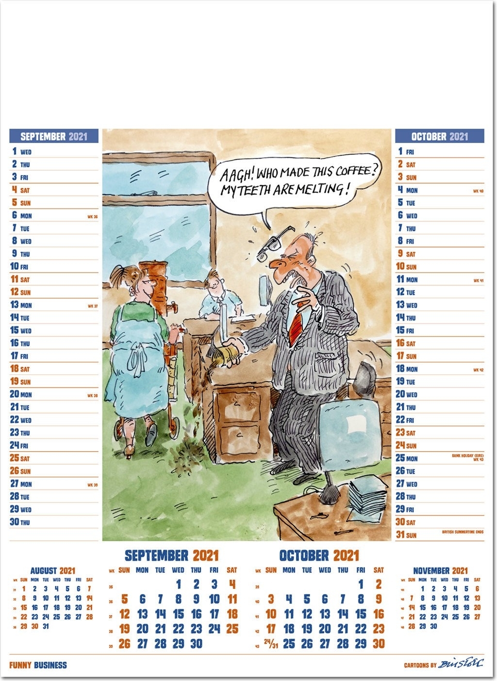 Take Funny August 2021 Desktop Calendar