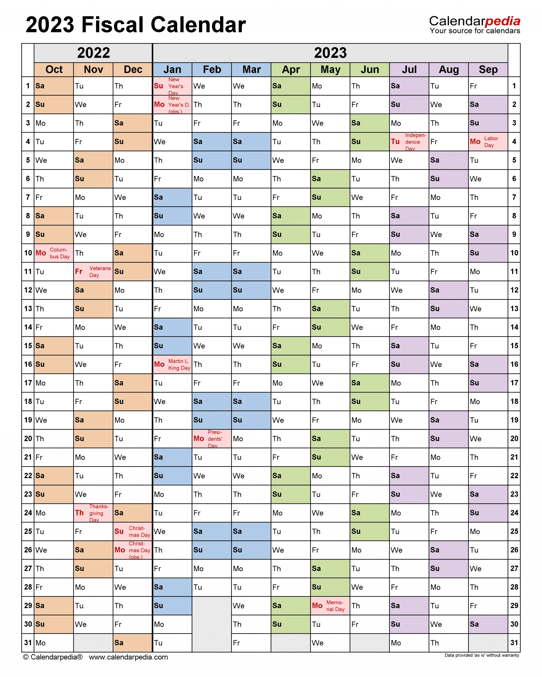 Take Government 2023 Fiscal Calendar