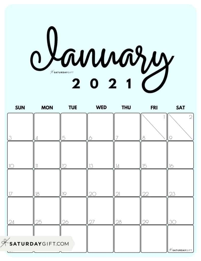 Take January 2021 Calendar Printable Org