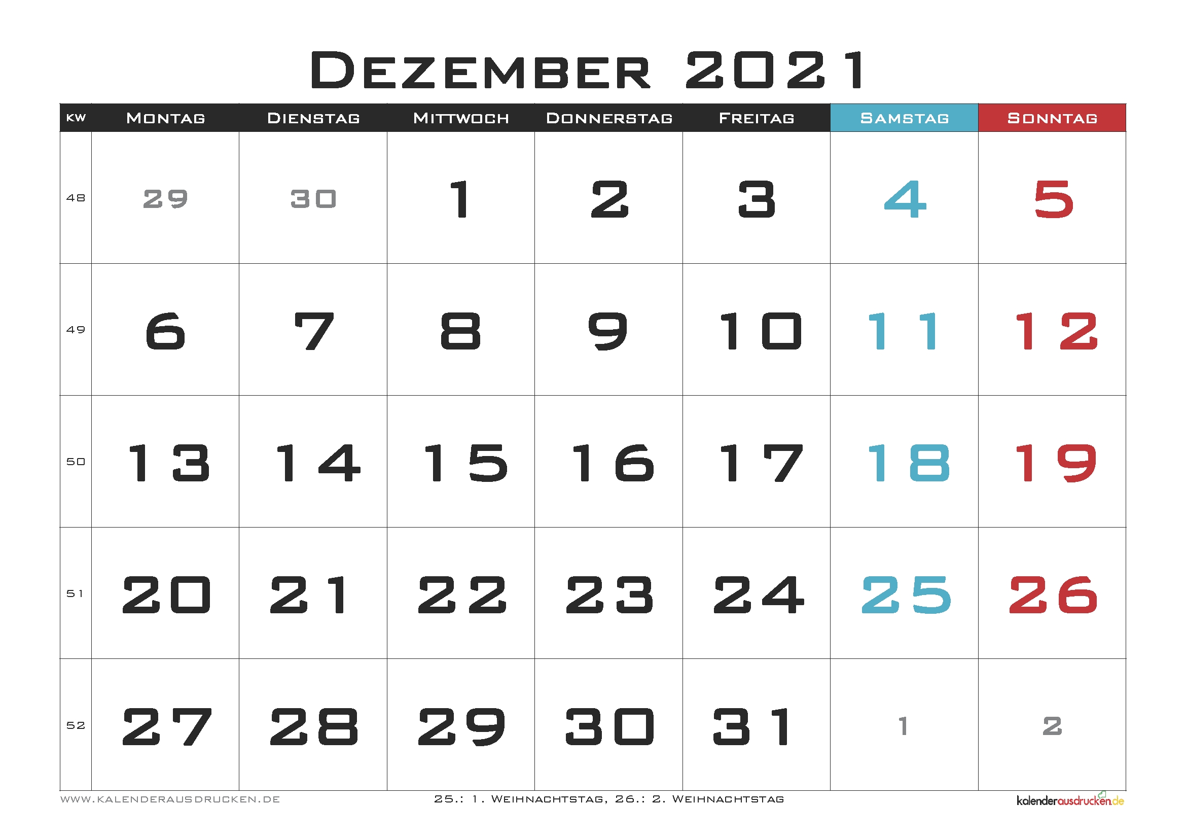 Take Kalender Dezember 2021 Zum Ausdrucken