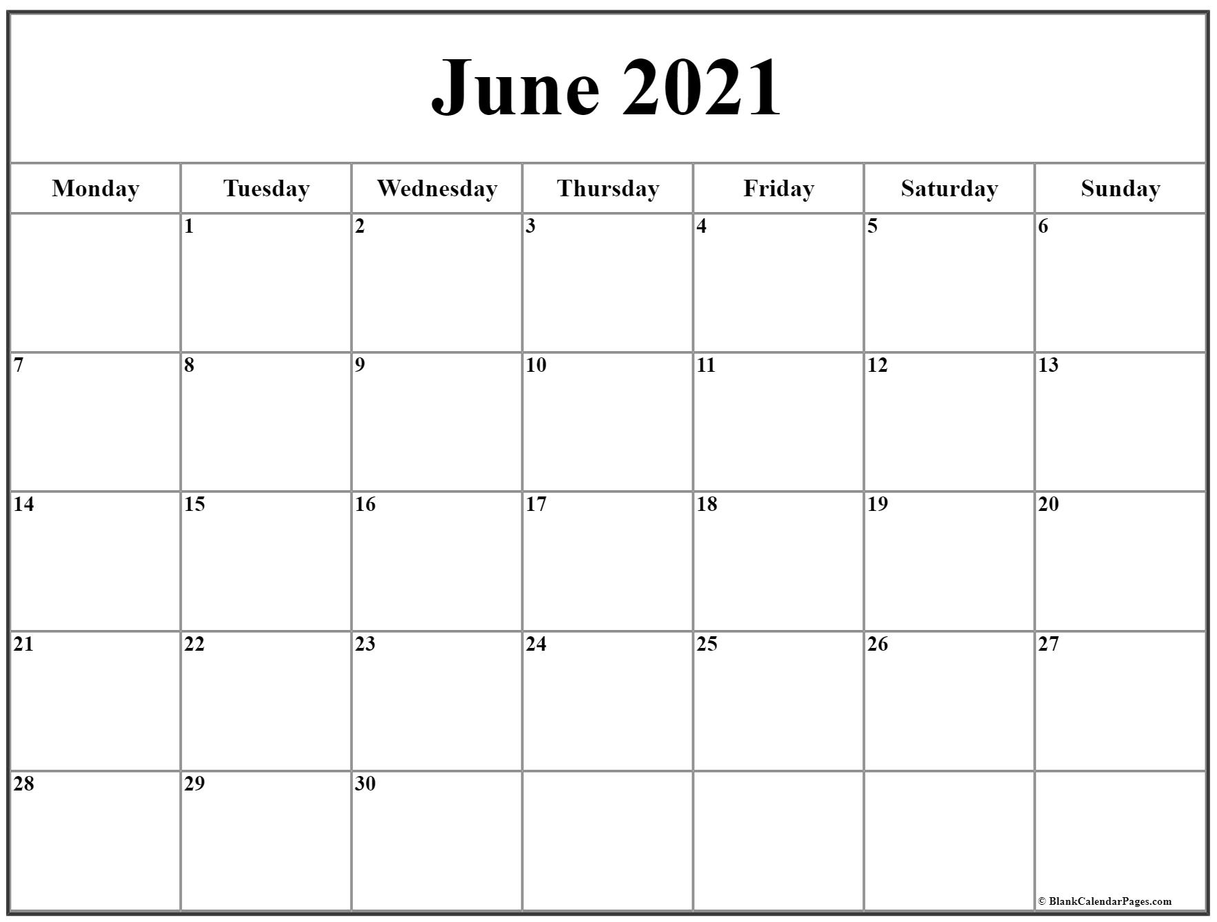 Take Monday To Sunday 2021 Calendar
