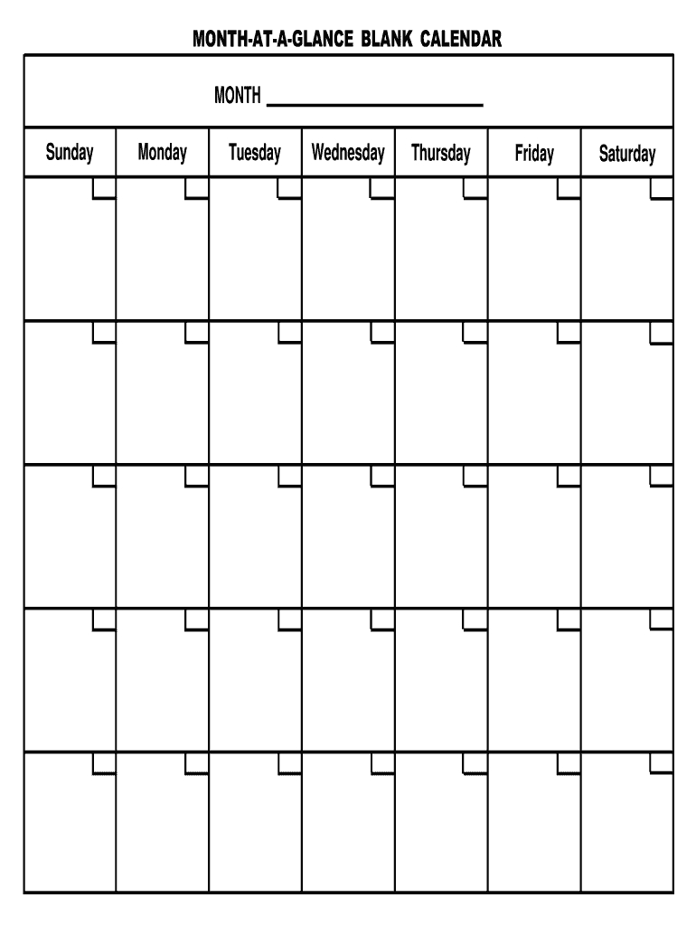 Month At Glance Printable Best Calendar Example Images