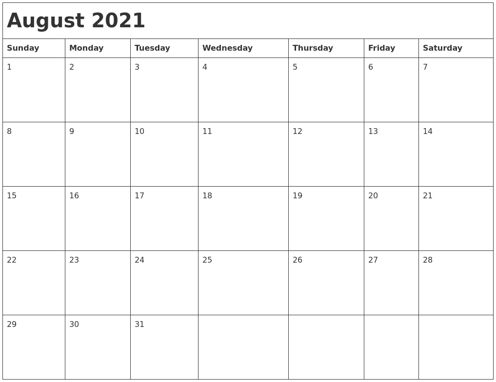 Take Month August 2021