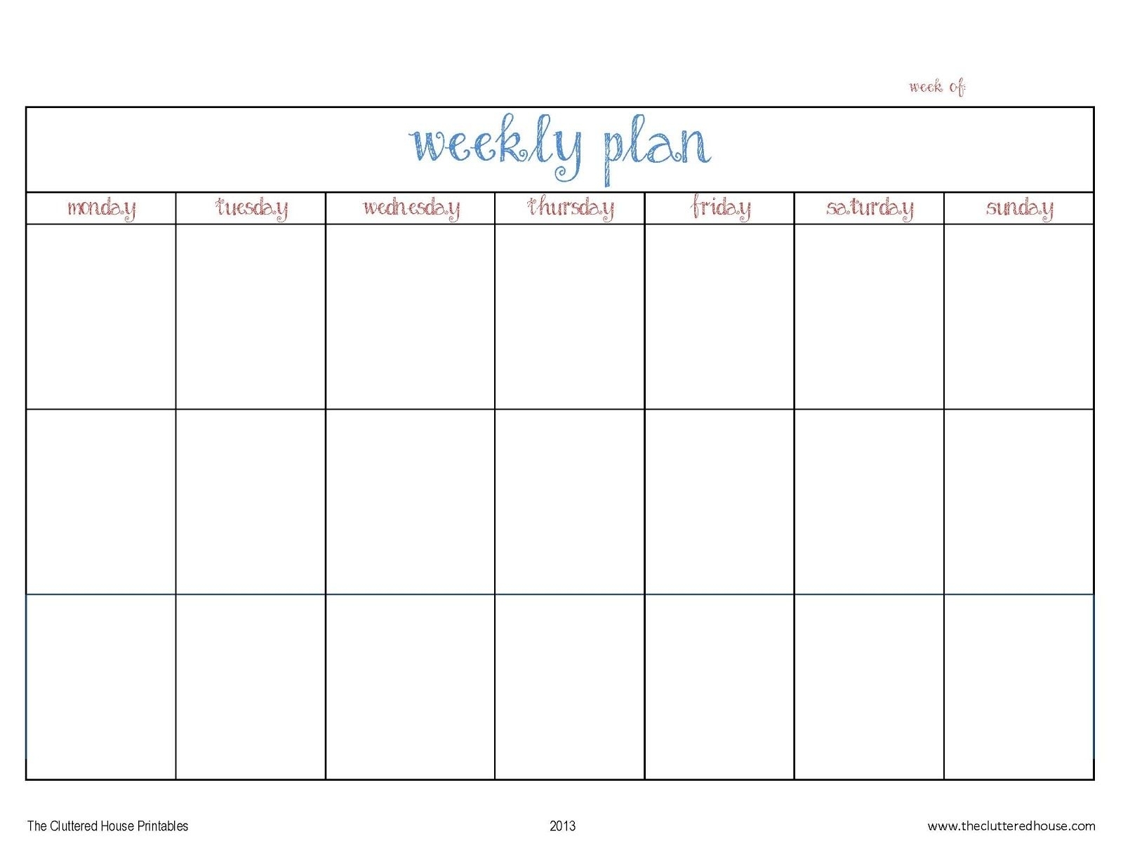 Get Printable Blank Work Week Calendar Best Calendar Example