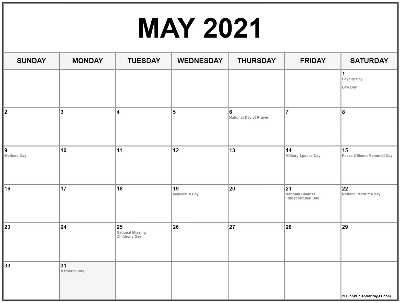 Take Printable Calendar 2021 National Days