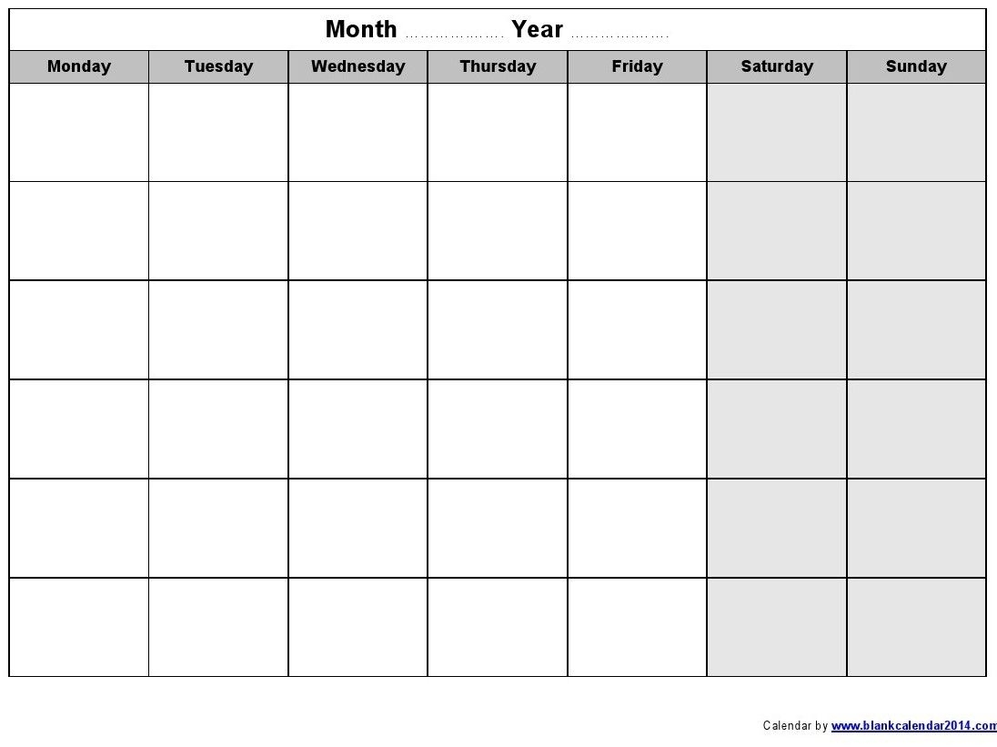 Printable Calendar Monday Sunday Best Calendar Example