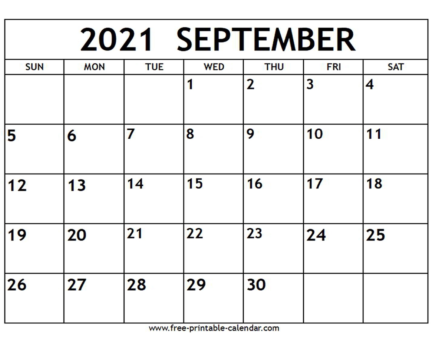Take September 2021 Calendar Printable Free Template