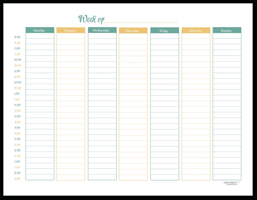 Take Week Planner With Time Slots