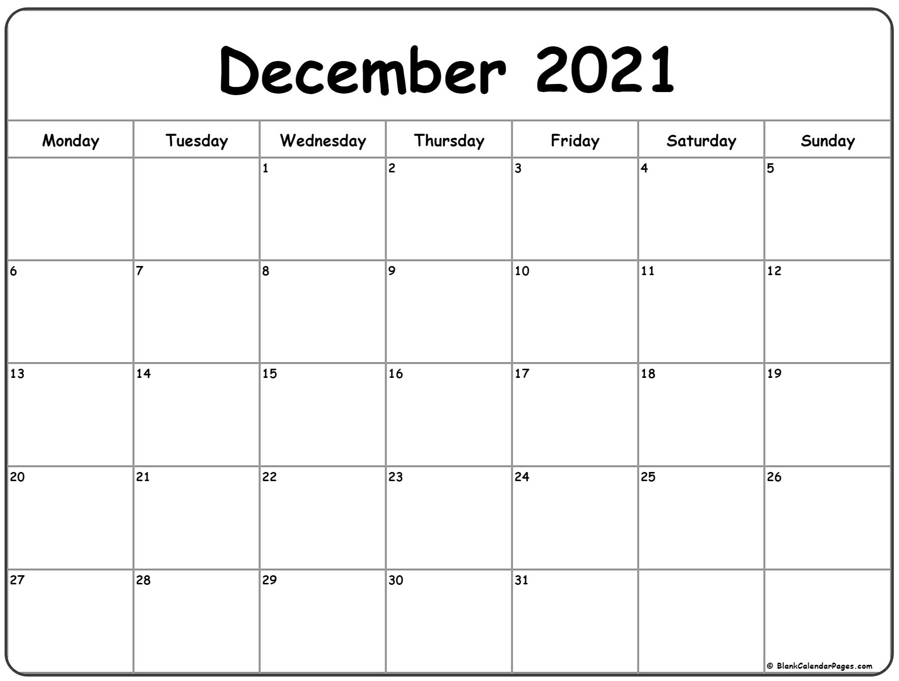 Take Weekend Calendar December 2021