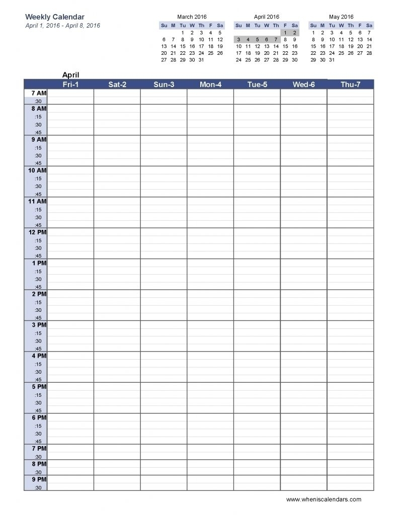 Weekly Am Pm Schedule | Best Calendar Example