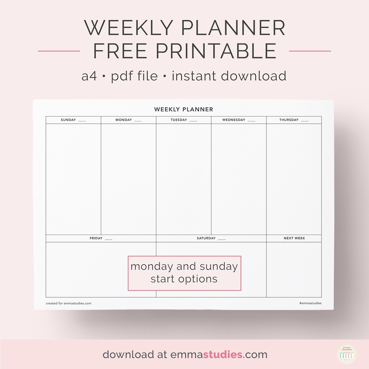 Take Weekly Planner Monday To Friday
