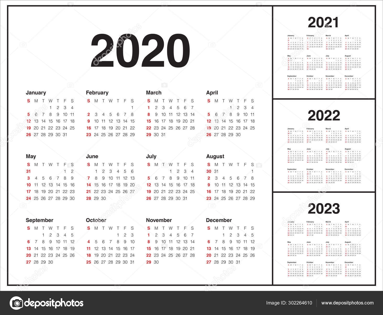Catch 3 Year Printable Calendar 2021 2022 2023