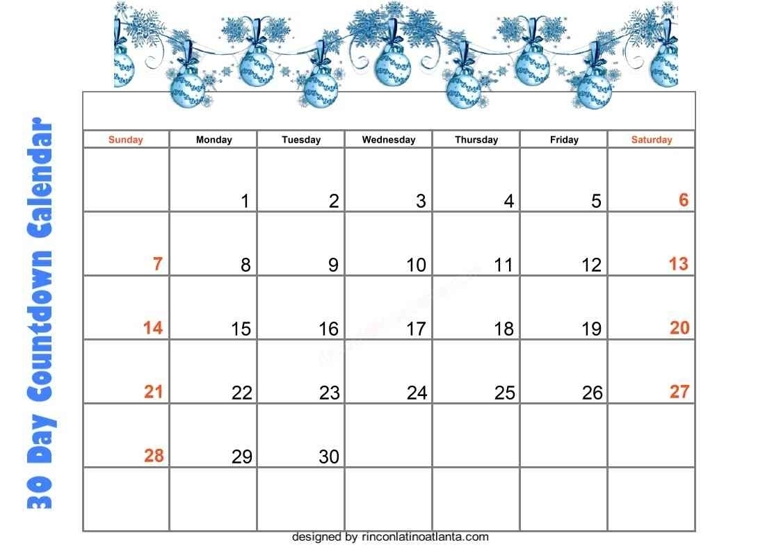 Catch 30 Day Calendar