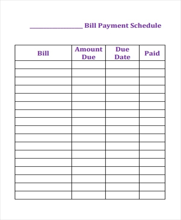 Catch Calendar For Bills Printable